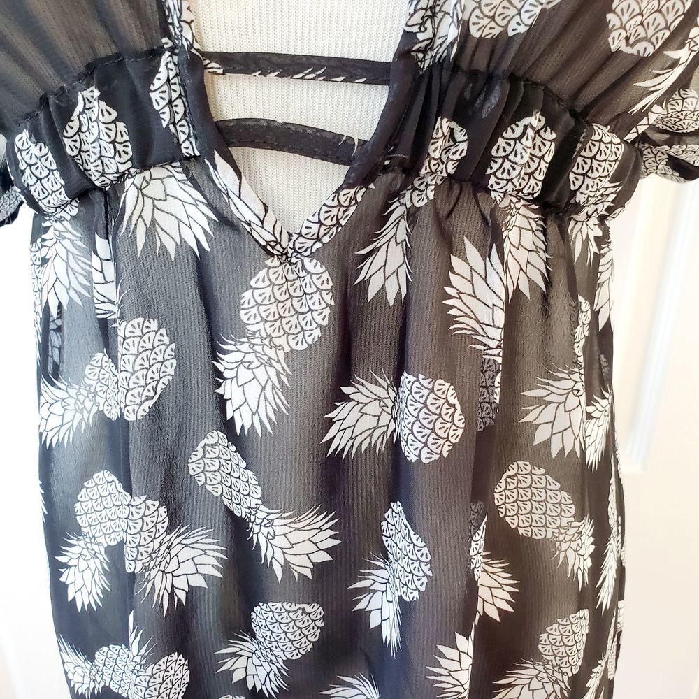 Miken Chiffon Pineapple Swim Cover Up - Picture 3 of 5